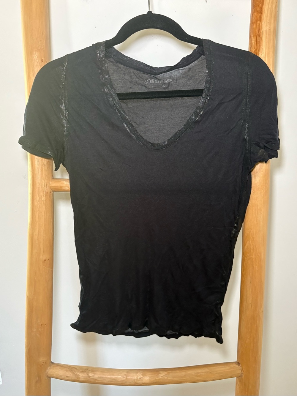 Zadig & Voltaire Black V-Neck Short Sleeve Tee